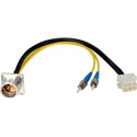 Hybrid Fiber Lemo EDW to Duplex Fiber & 6-Pin AMP Reverse Gender Internal Distribution Cables