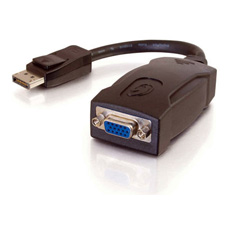 8in DisplayPort 1.1 Male to HD15 VGA Female Adapter Cable