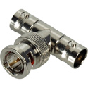 75 Ohm BNC Male To 2  BNC Females Video Adapter