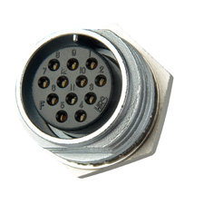 TecNec E12FCM EIAJ 12-Pin Female Chassis Mount Connector (Hirose RM15TRD-12S)