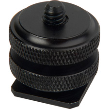 Camera Shoe Mount to 1/4-20 Stud Adapter for DSLR Cameras & LCD Monitors Silver