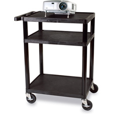 Bretford DPDUO 24inW Adjustable Height Plastic AV Carts