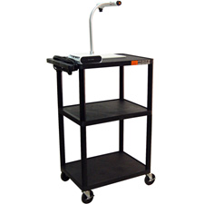Luxor LP42E-B Plastic AV Cart / Presentation Table w/Electric 42Hx24W