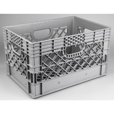 24 Quart Grey Plastic Milk Crate Gray