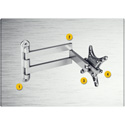 Small Articulated Retractable Universal Flat Panel Mount - Silver