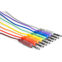 1/4in TRS Male to 1/4in TRS Male Patch Cable 1.5 Foot 8 Cable Patch Cord Pack