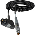 Red One Coiled 12V DC Power Cable - Lemo 2B-6M to AB Power Tap - 2-5 Ft.