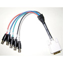 DVI-A Male to 5 BNC Female 1ft Breakout Cable