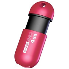 DANE-ELEC 4GB Capless USB 2.0 Flash Drive - Red/Black