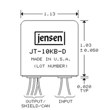 Jensen JT-10KB-D Line Input Transformer 4:1 Stepdown For BalancedBridging Inputs