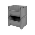 Akro-Mils 13018 17.5x16.5x12.5 Inch Stak-N-Store Bin (Gray) 2-Pack