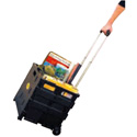 Easy Crate Rolling Foldable Plastic Crate With Telescopic Handle and 3in Wheels