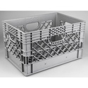 24 Quart Grey Plastic Milk Crate Gray