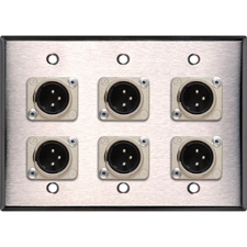 3-Gang Wall Plates with 6 Neutrik NC3MD-L-1 XLR Connectors