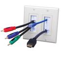 Vanco 120827X 2-Gang Decor Style Brush Bulk Cable Wall Plate White