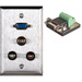 1 Gang Wall Plates With 1 - HD15 VGA Terminal Block Connector - 2 RCA Barrels & 1 BNC Barrel