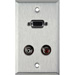 1 Gang Wall Plates with One 15 Pin VGA Female Barrel & 2 RCA Female Barrels.