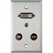 1 Gang Wall Plates w/ 1 DVI-29 1- 3.5st Feed-Thru & 2 RCA Feed-Thru Connectors