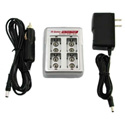 4 Bay 9V Lithium Charger with AC and DC Cords