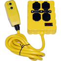 GFCI Quad Outlet Box 125V 15A 12/3 SJTW w/Circuit Breaker & 6 Ft. Cord
