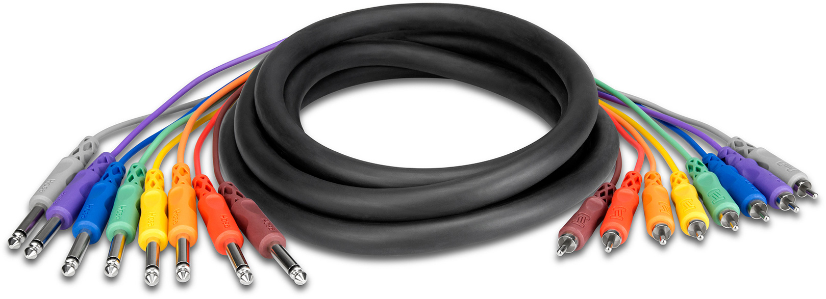 8Channel Audio Snake Cable 1/4 to RCA 3 Meter