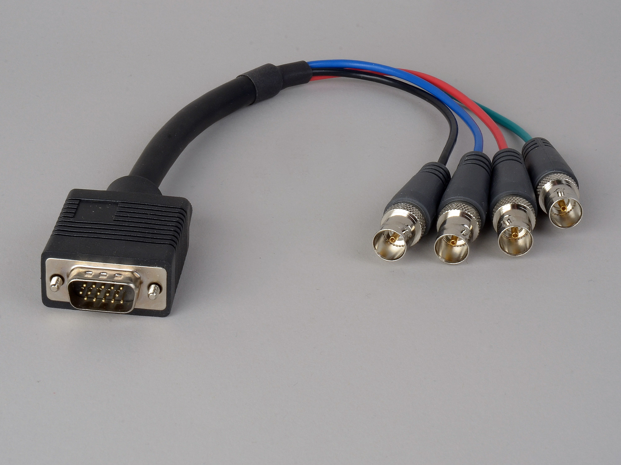 High Density DSub 15Pin VGA Male to 4 BNC Female Cable 1 Foot