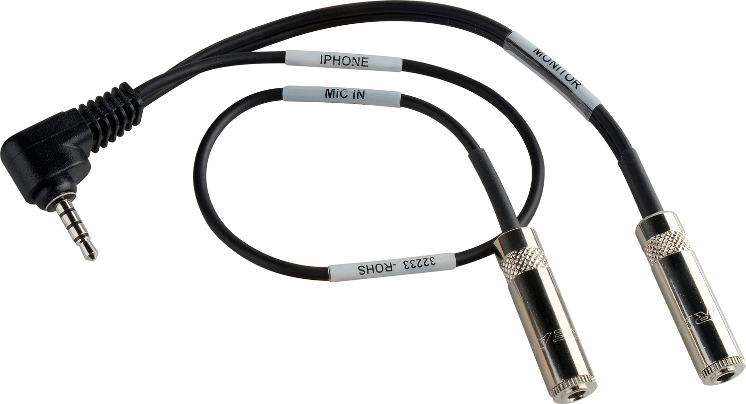 iPhone TRRS Right Angle 25dB 3.5mm Line Level and 3.5mm Monitor Jack