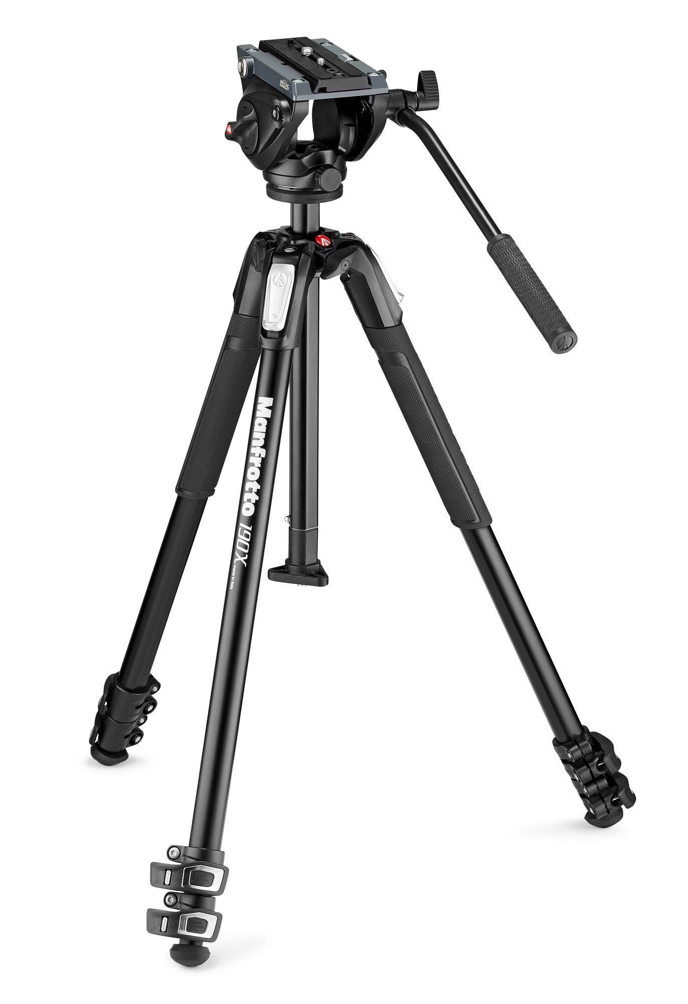 Manfrotto MVK500190X3 MT190X3 Aluminum 3Section Tripod with MVH500AH