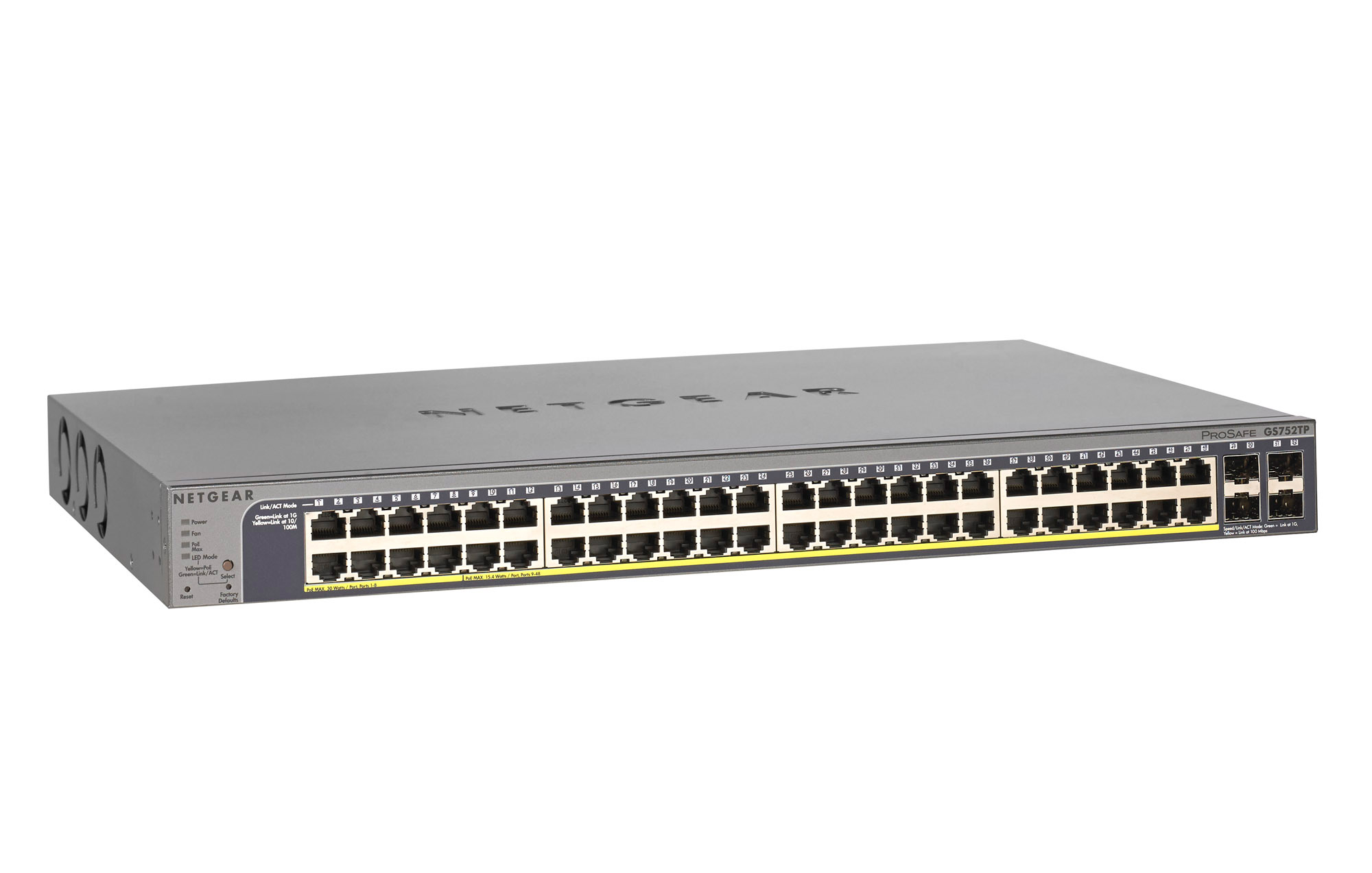NetGear GS752TP100NAS ProSAFE 52Port Gigabit PoE PLUS Smart Managed