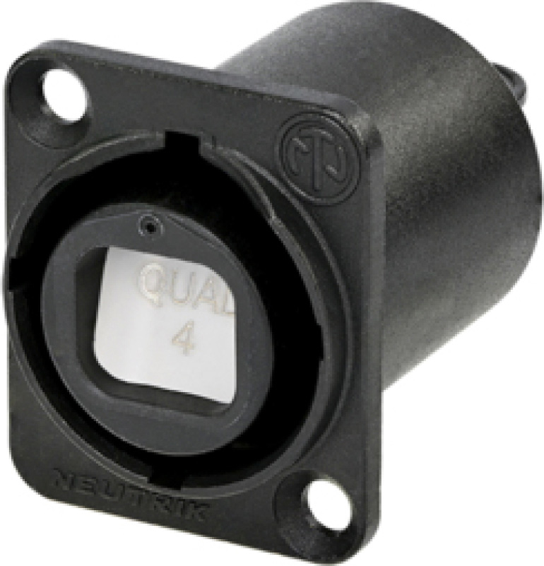 Neutrik NO4FDWA opticalCON QUAD Chassis Connector Black