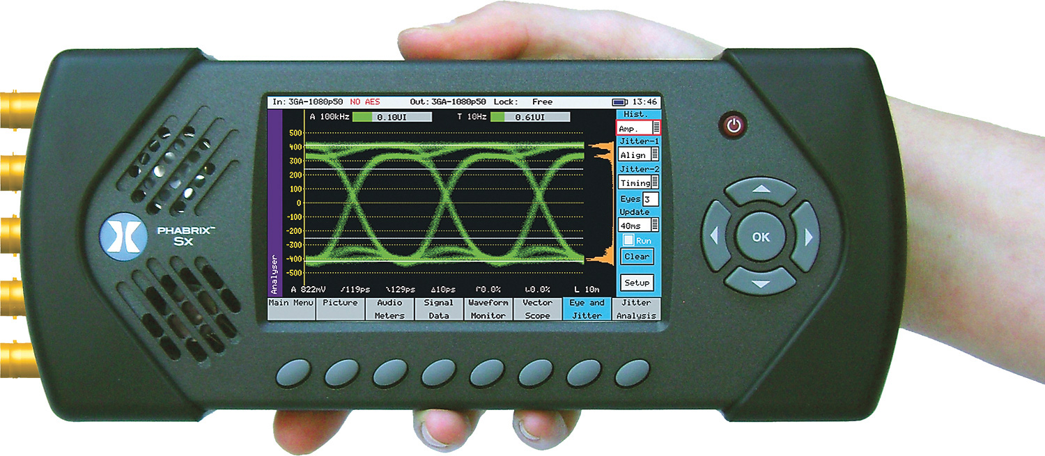 Phabrix SxE 3GSDI HDSDI and SDSDI Portable Eye Pattern & Jitter Analyzer