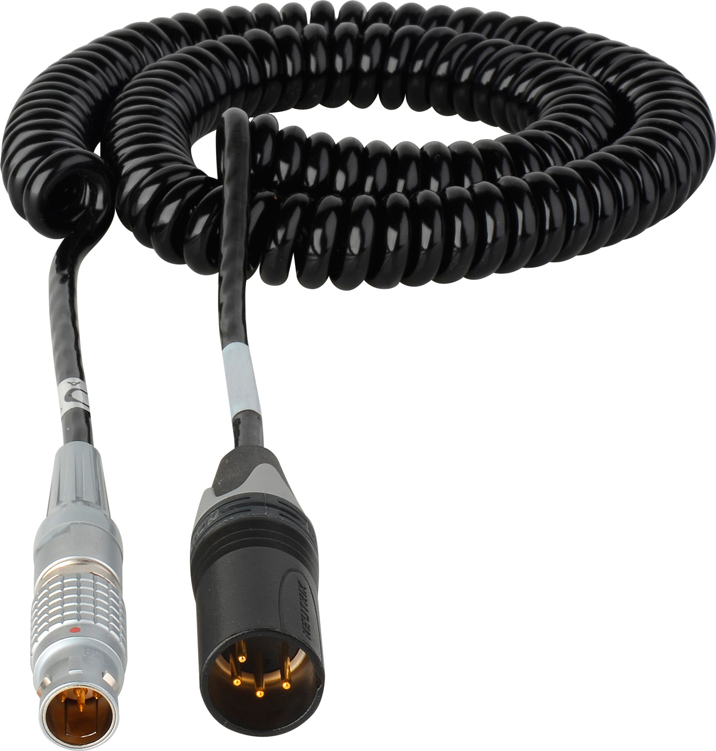 Red One 12V Coiled DC Power Cable Lemo 2B6Pin Male to XLR 4Pin Male