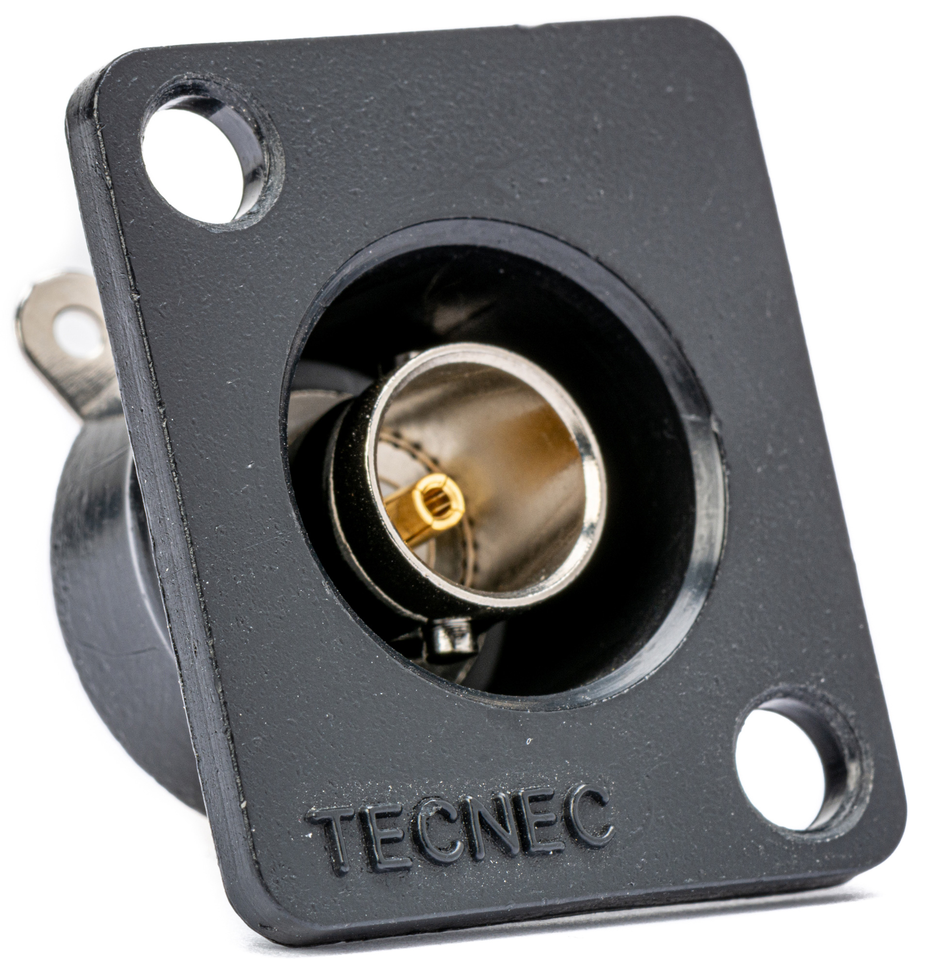 TecNec Recessed Panel Mount BNC Female to Solder Point 75Ohm Black