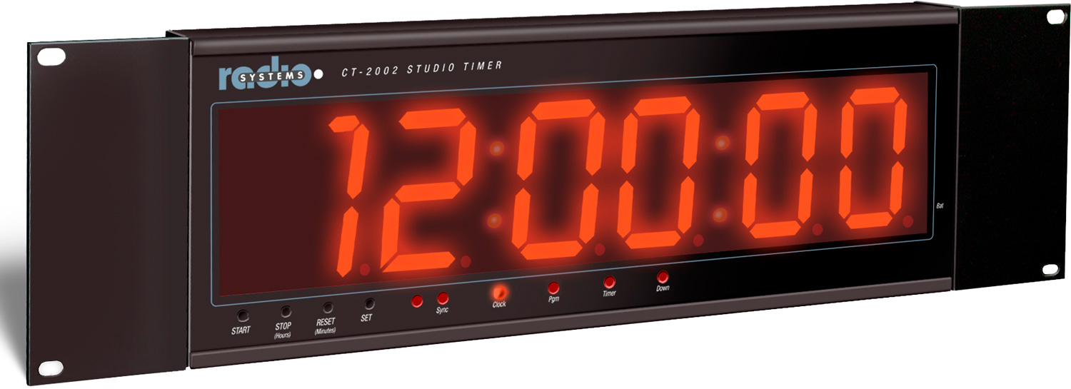 Radio Systems CT2002 Large 2 Inch LED Studio Clock with I/R Remote