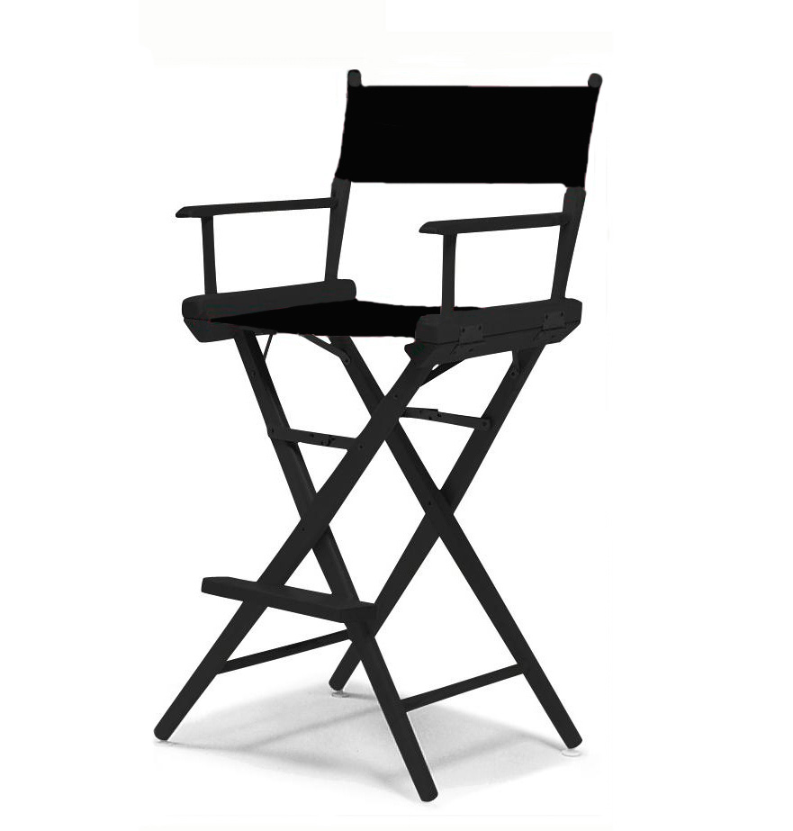Tall Directors Chair Black Frame / Black Canvas