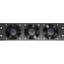 Triple Rackmount Fan with Reversible Assembly 120VAC Black