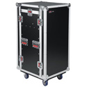 Gator Cases G-TOUR 10X16 PU ATA Style Pop-up Console Rack Road Case with 10-Space Top over 16-Space bottom