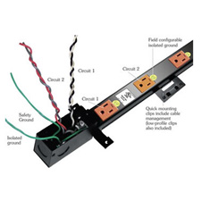Middle Atlantic PDT-1615C-NS 16 Outlet Power Strip with 9 Ft. Cord