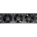 Triple Rackmount Fan with Reversible Assembly 120VAC Black