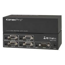 KanexPro VGA1X4SP 1x4 VGA w/35mm Audio Splitter / Distribution Amp