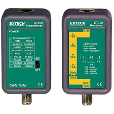 Extech CT100 Network Cable Tester for Twisted Pair (UTP) and RF Cables