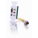RapidRun HD15 3.5mm Composite Video Stereo Audio Wall Plate White