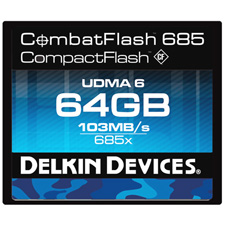 Delkin DDCFCOMBAT685-64GB CombatFlash 685x UDMA 64GB Waterproof CompactFlash Card