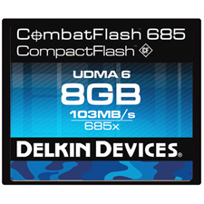 Delkin DDCFCOMBAT685-8GB CombatFlash 685x UDMA 8GB Waterproof CompactFlash Card