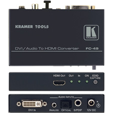 Kramer Tools FC-49 DVI with Digital or Analog Audio to HDMI Converter and Embedder