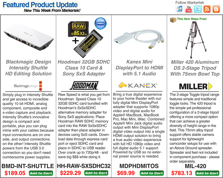 Markertek Featured Product Update
