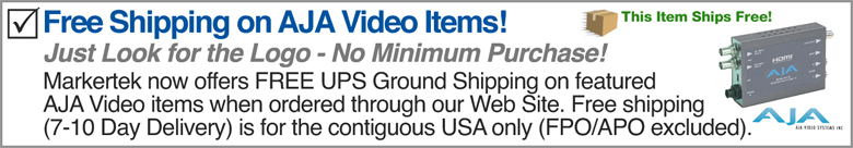 Free shipping on featured AJA products from markertek.com! 