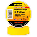 3M Scotch 35 Color Coding Electrical Tape 1/2 Inch x 20 Feet Yellow