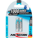 Ansmann 5030892 Micro NIMH Rechargeable Battery AAA 1000mAh - Pack of 2