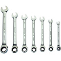 7 Piece Reversible Ratcheting Combination Wrench Set - Metric